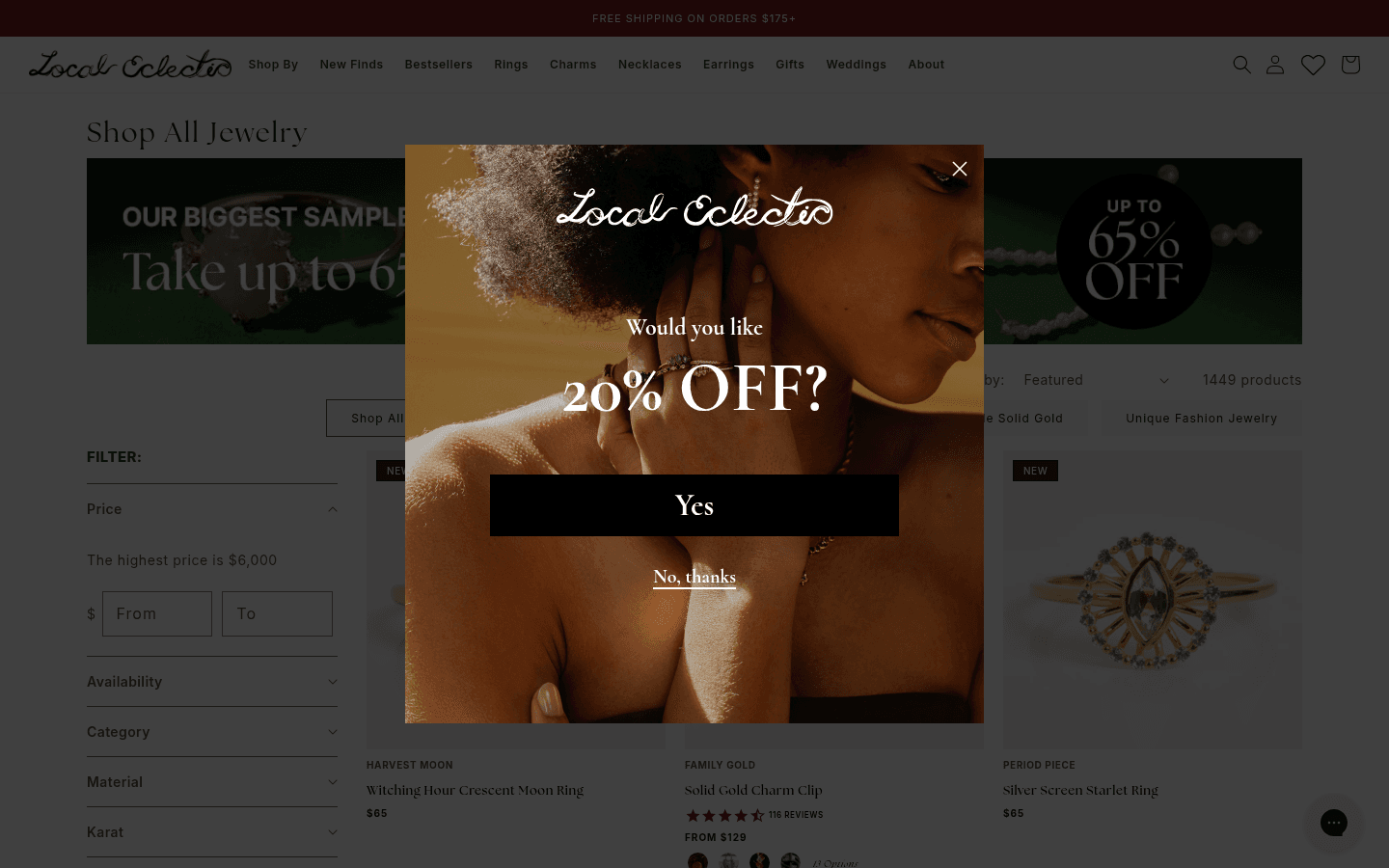Local Eclectic landing page