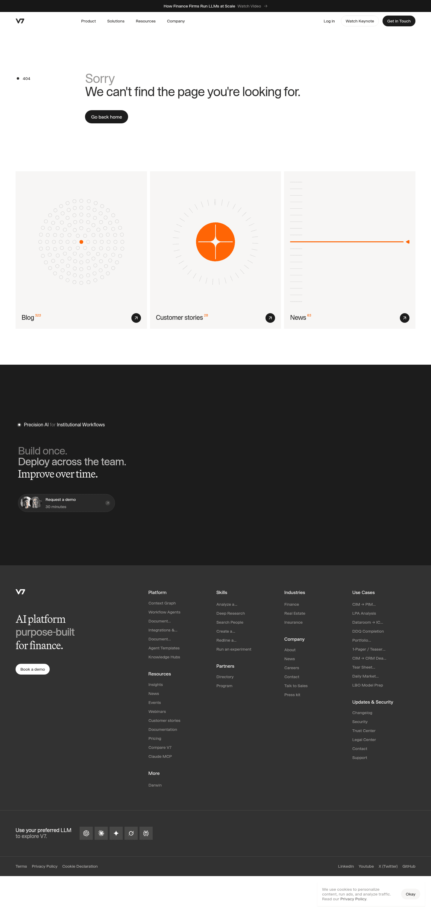 V7 landing page