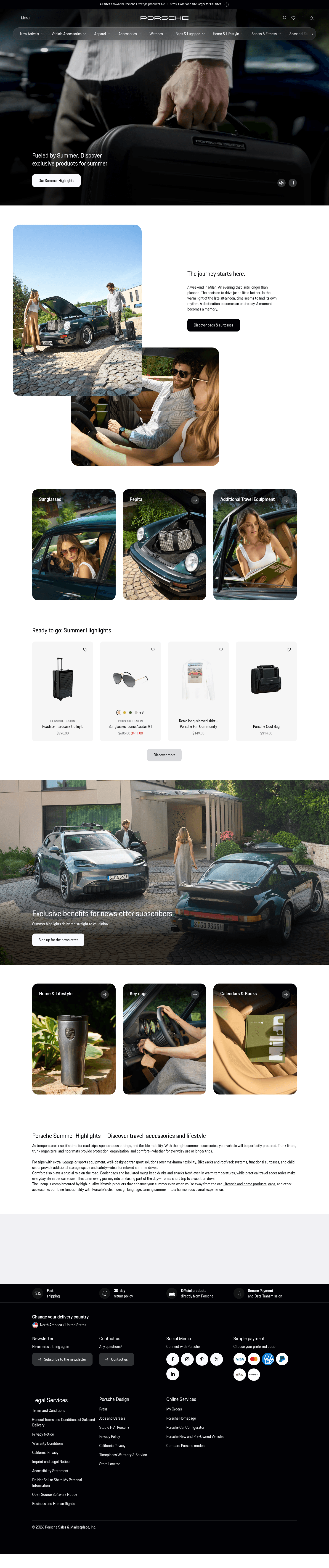 Porsche Financial Services, Inc. landing page