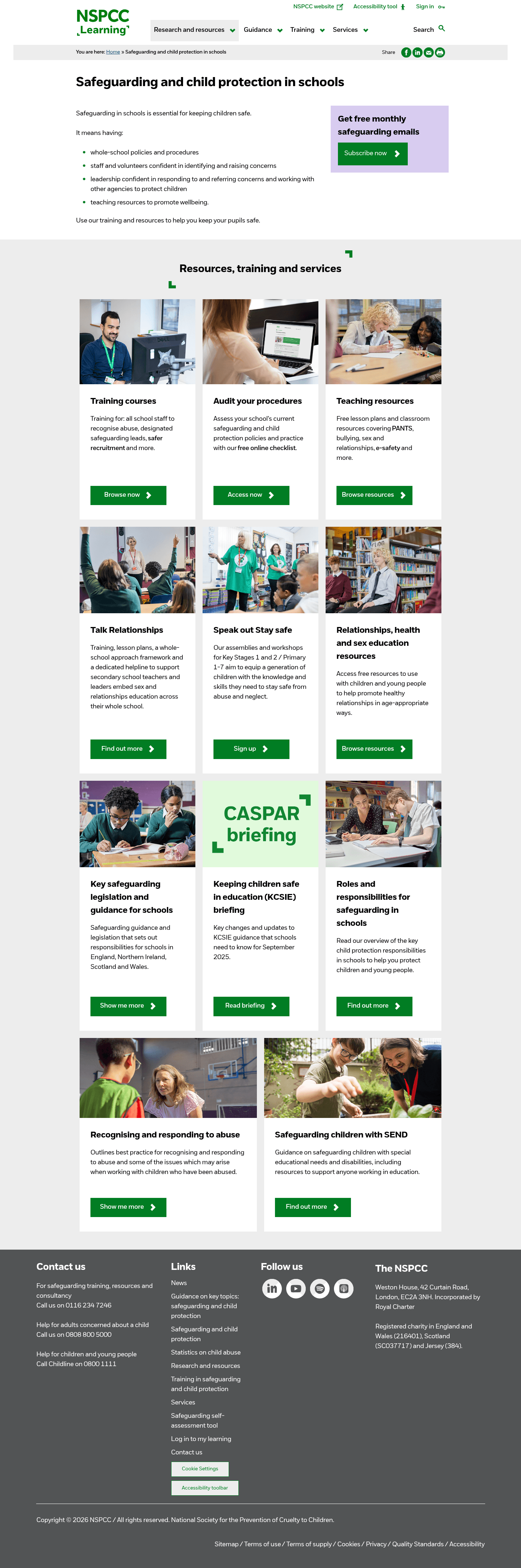 NSPCC landing page