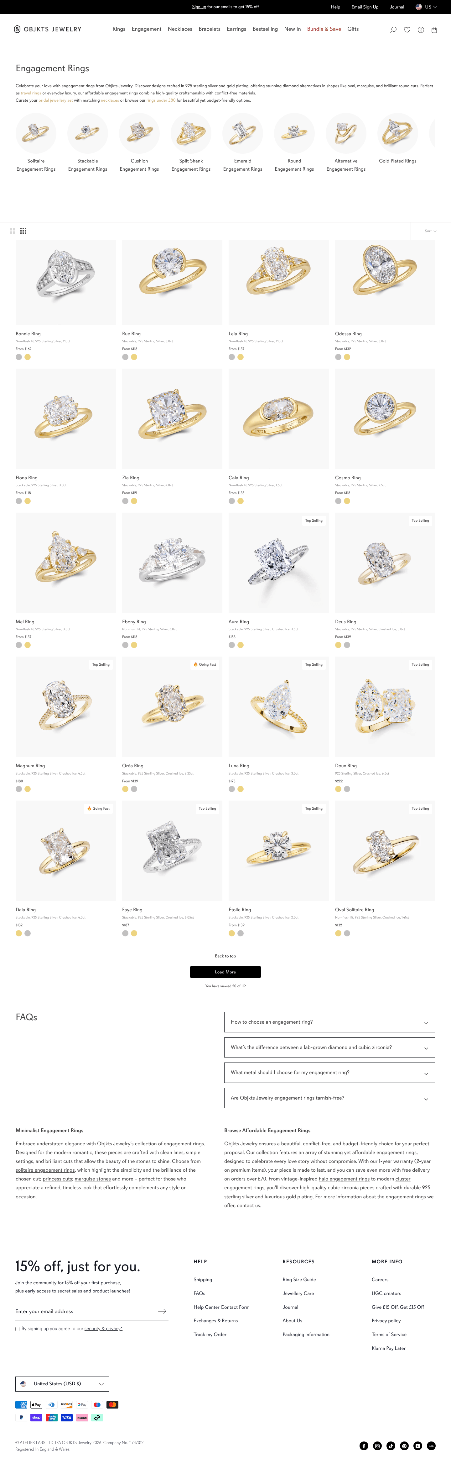 OBJKTS Jewelry landing page