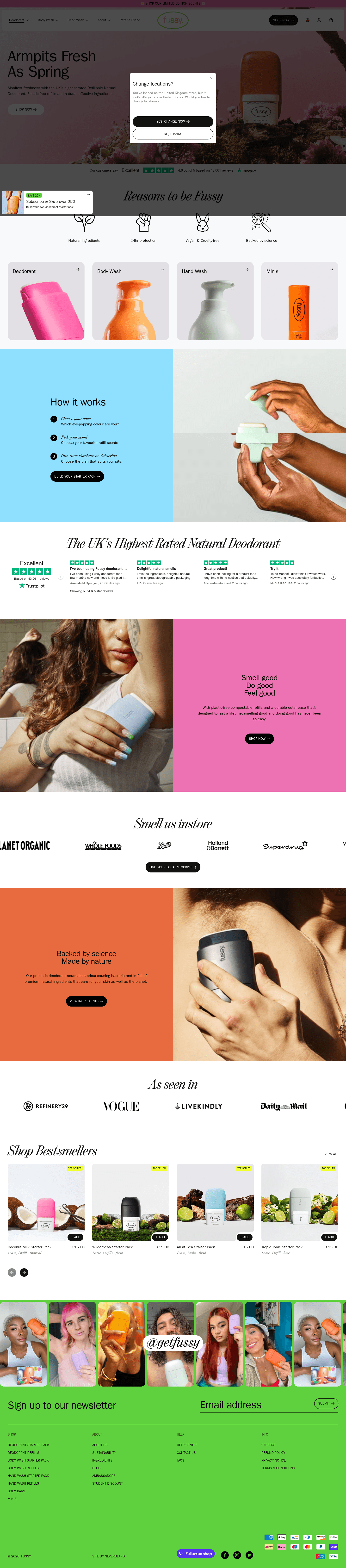 Fussy landing page