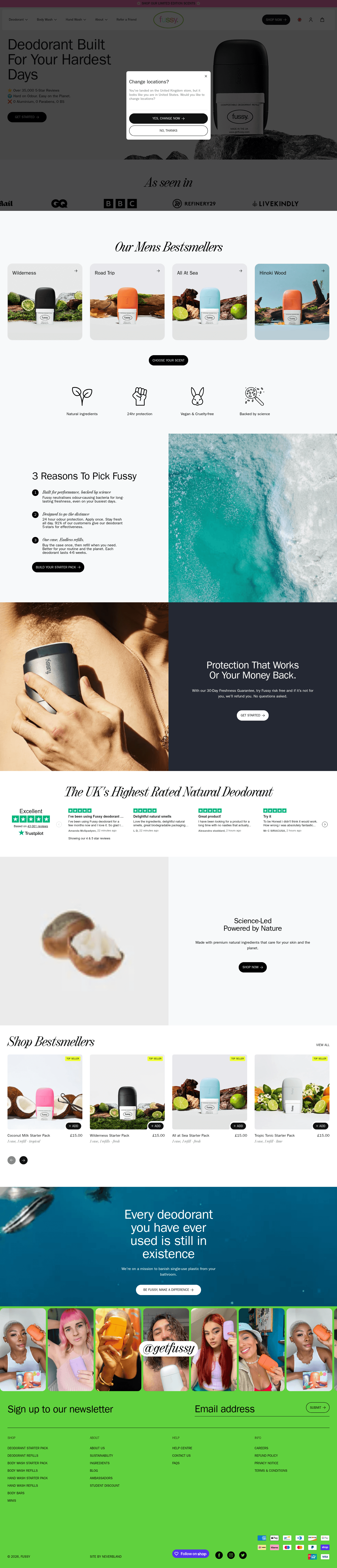 Fussy landing page
