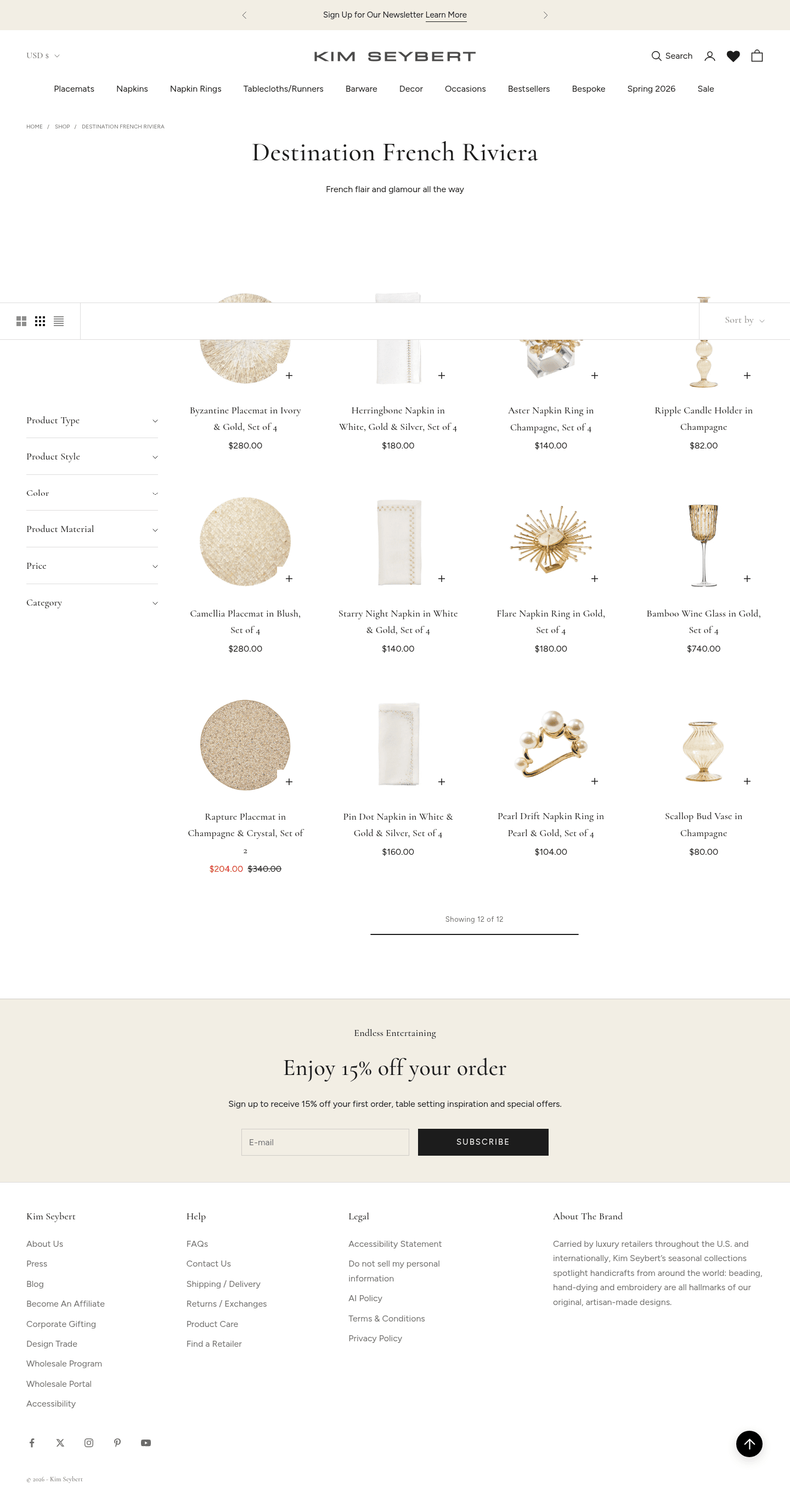 Kim Seybert landing page