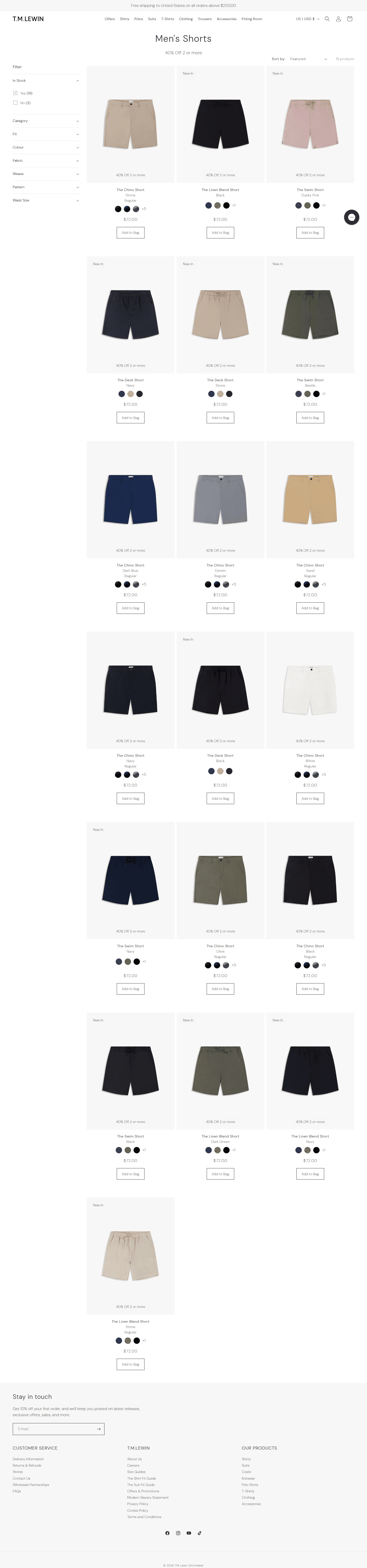 T.M.Lewin landing page