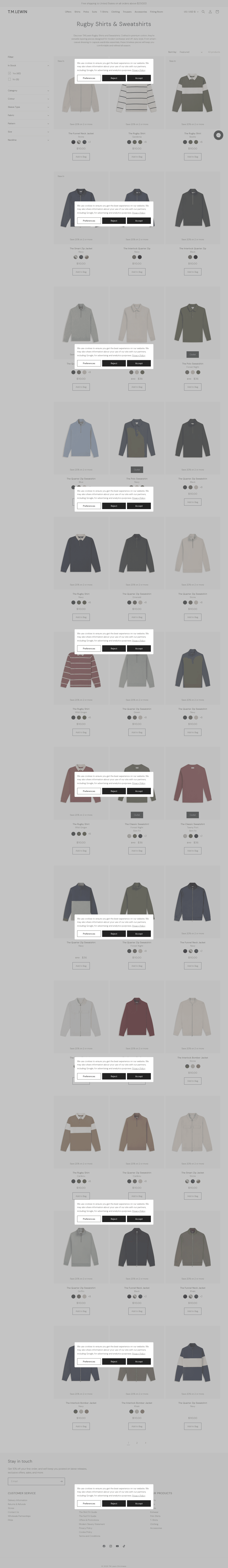 T.M.Lewin landing page