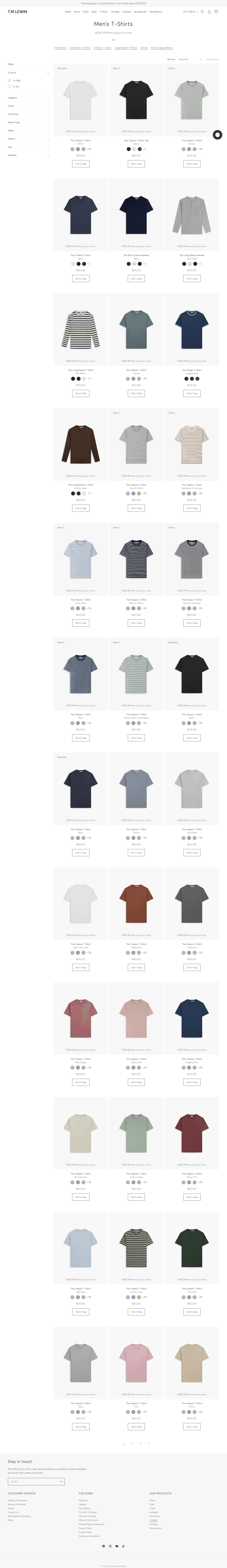 T.M.Lewin landing page