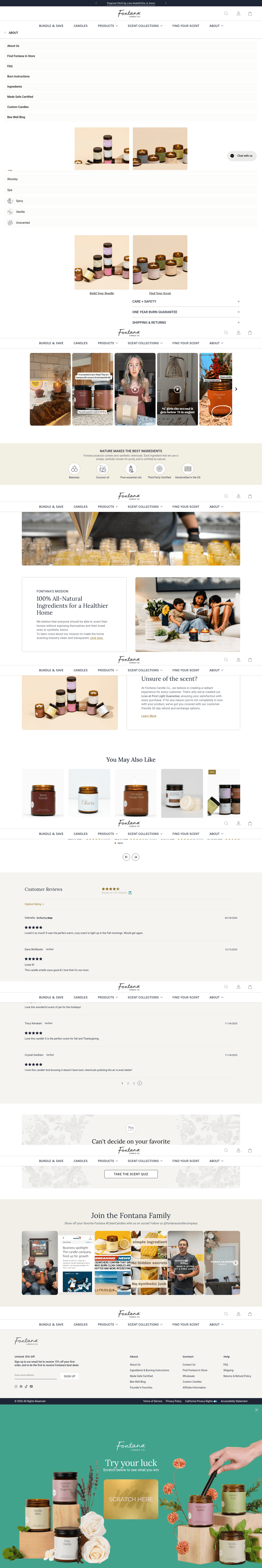 Fontana Candle Company landing page