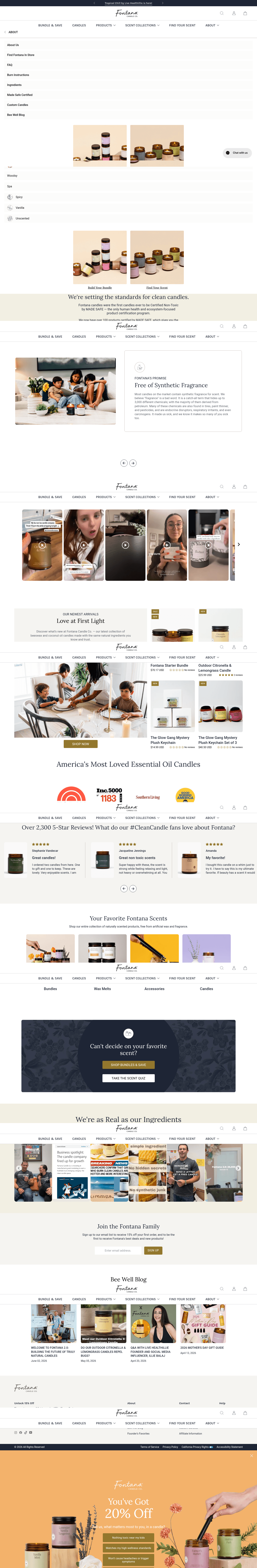 Fontana Candle Company landing page