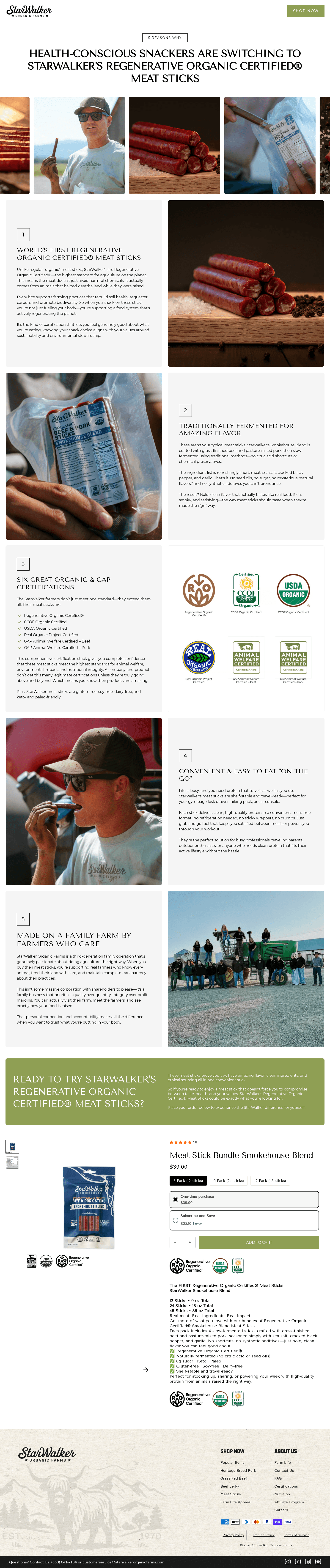 StarWalker Organic Farms landing page