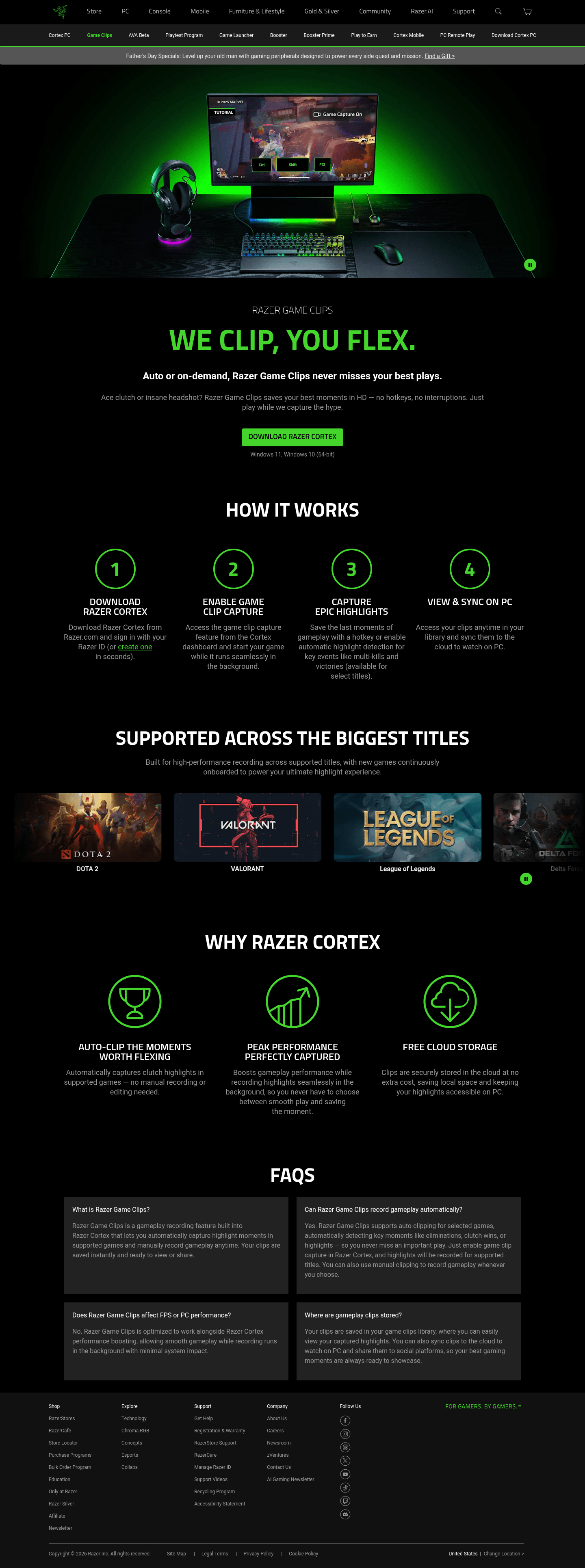Razer landing page