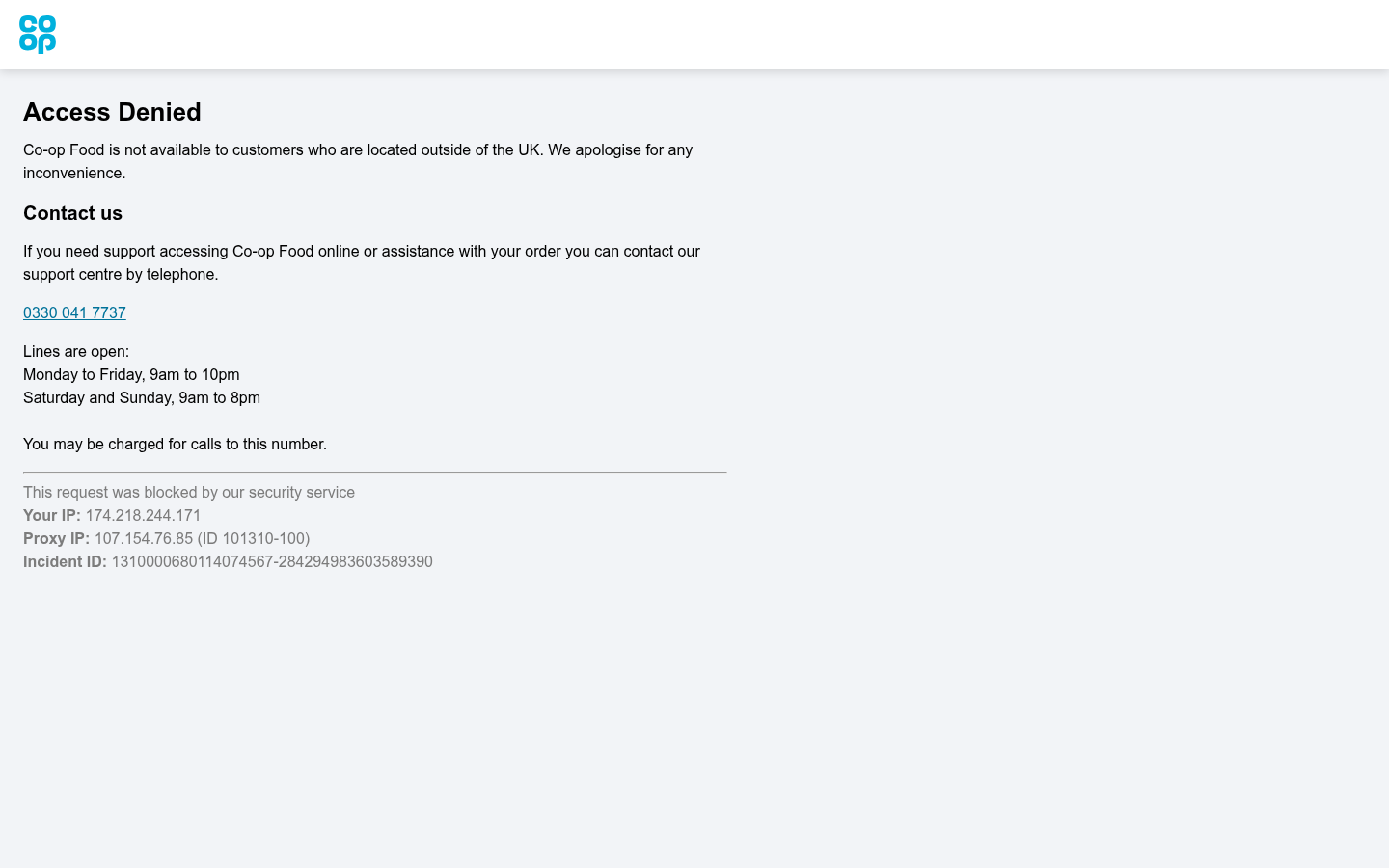 Co-op landing page