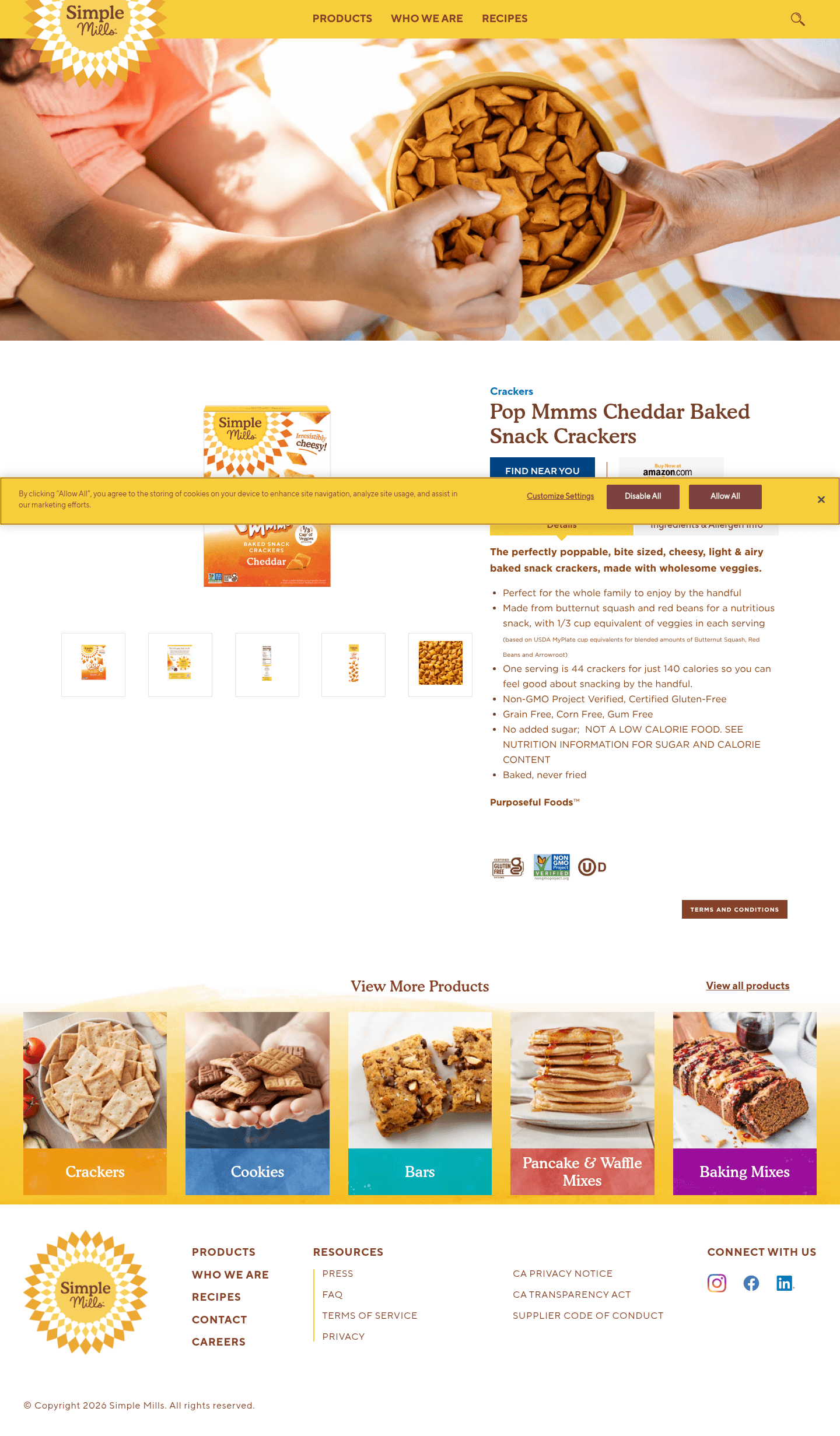Simple Mills landing page