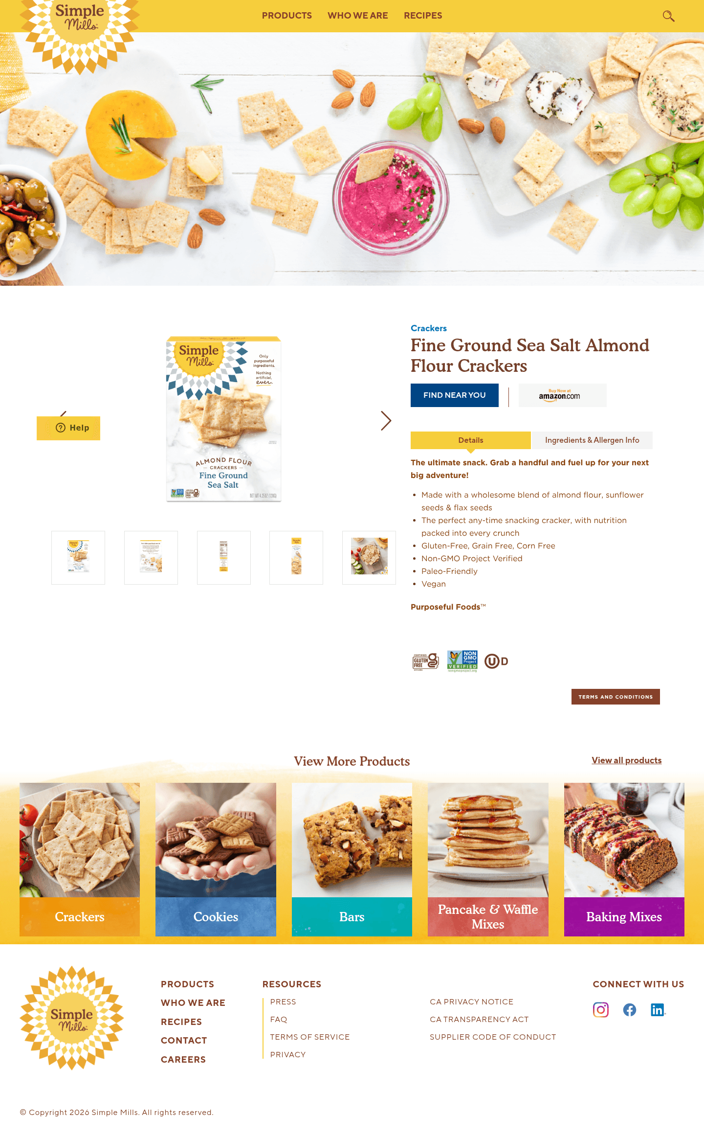 Simple Mills landing page