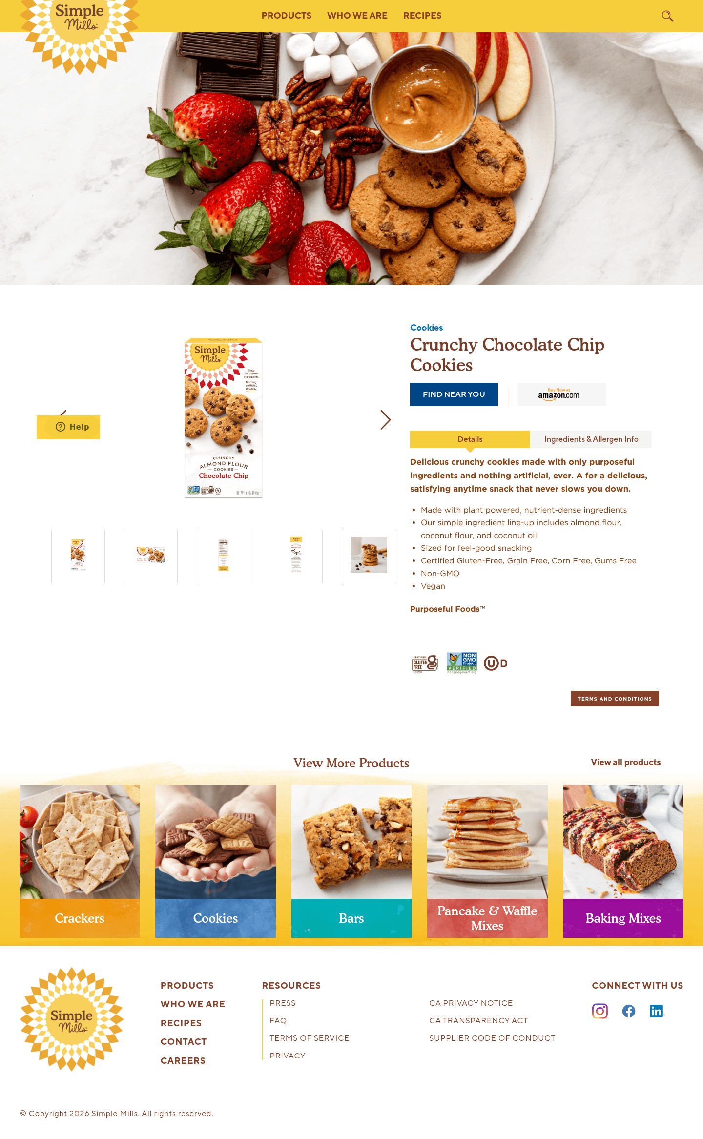 Simple Mills landing page