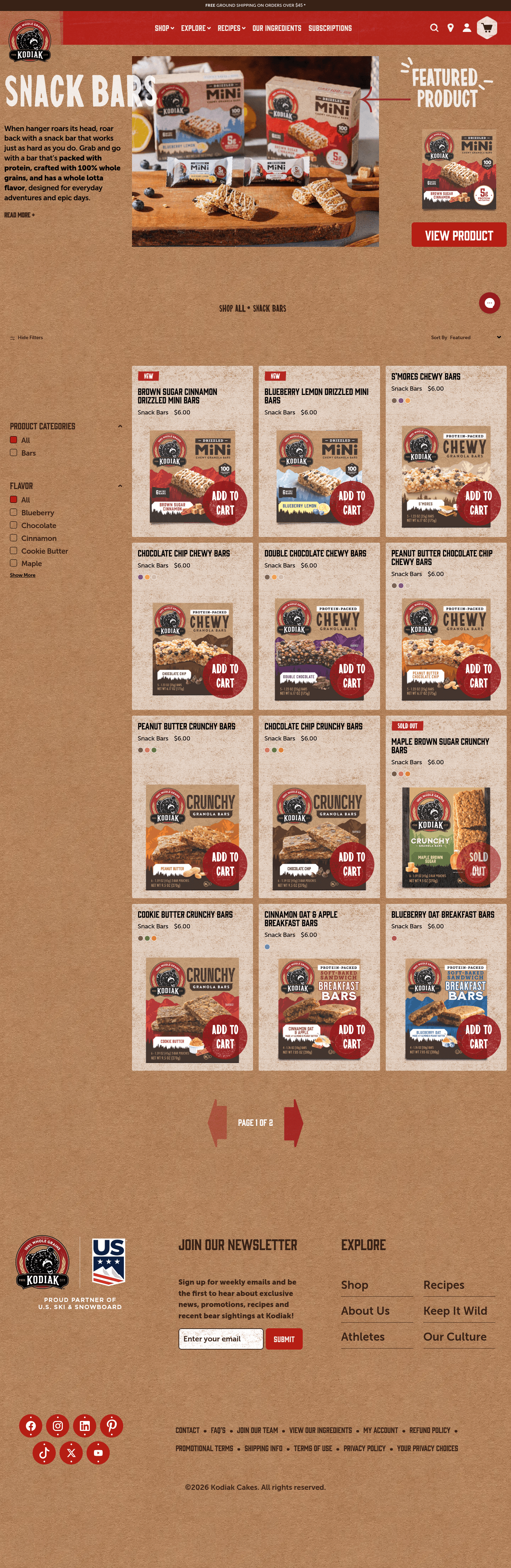 Kodiak Cakes landing page