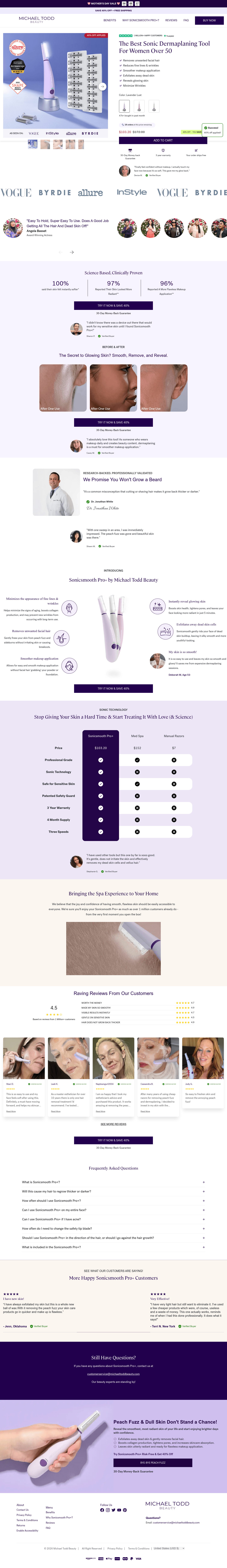 Michael Todd Beauty landing page