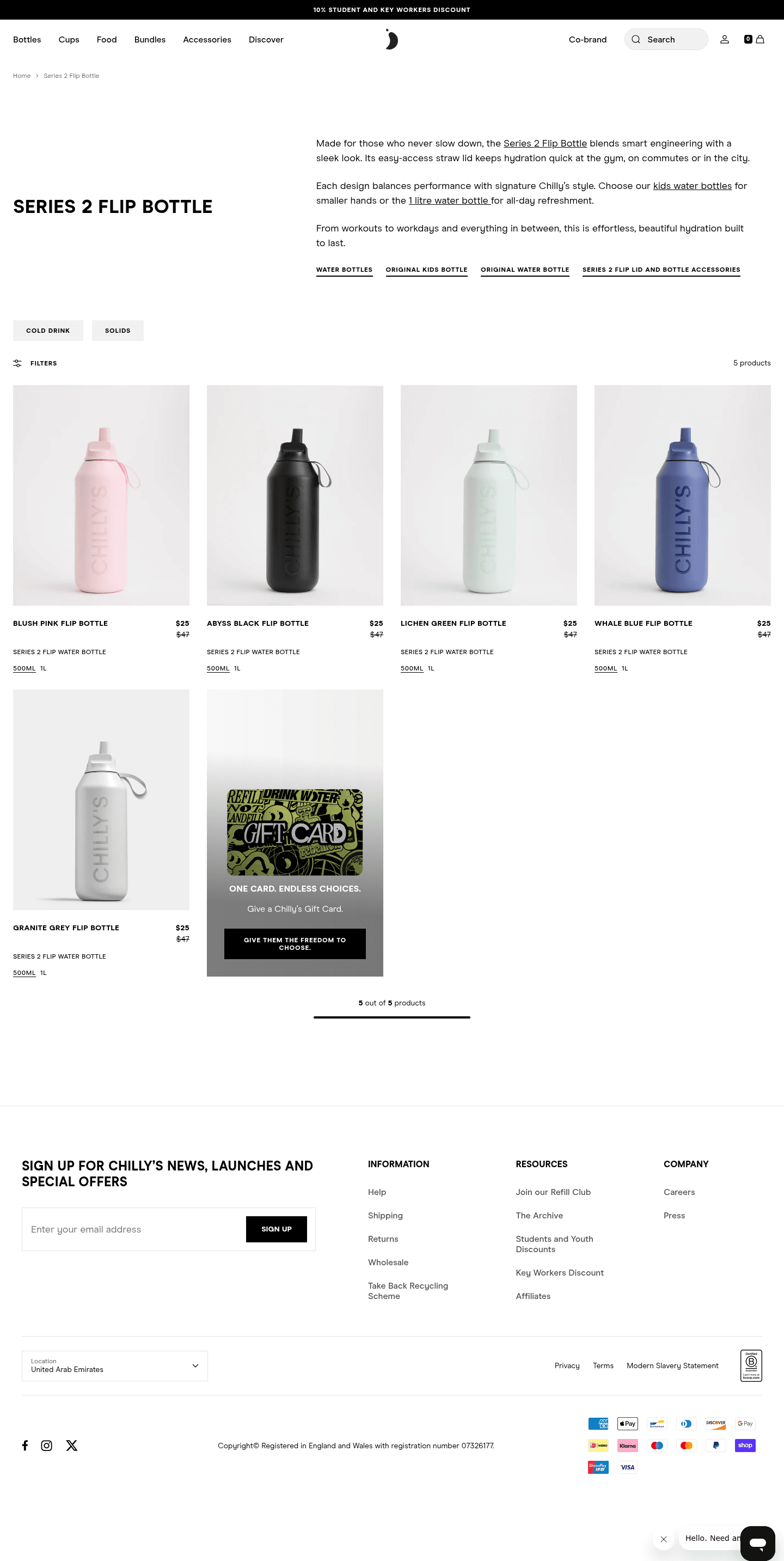 Chilly's landing page