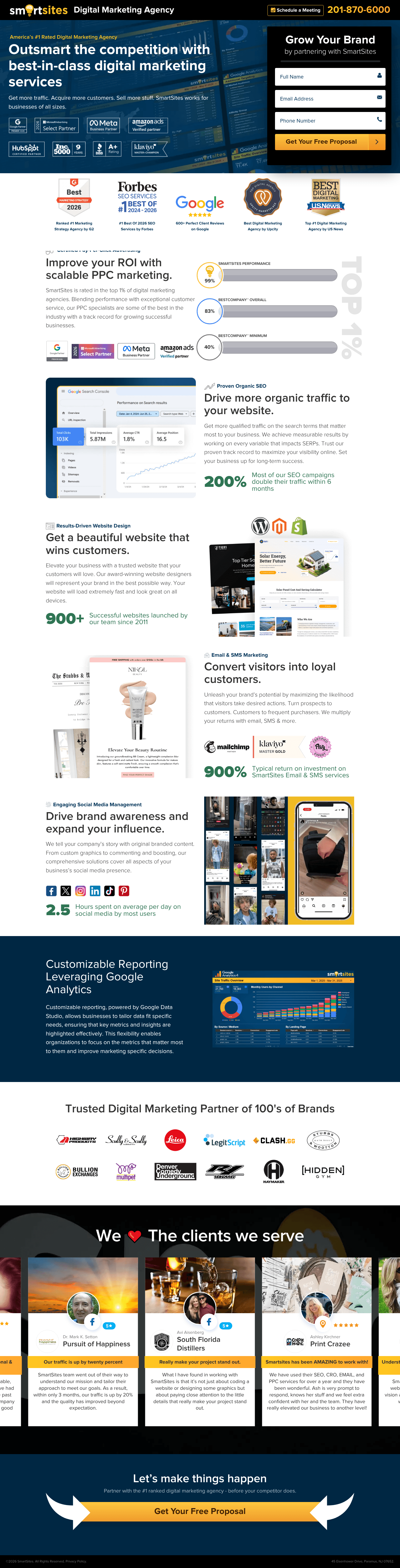 SmartSites landing page