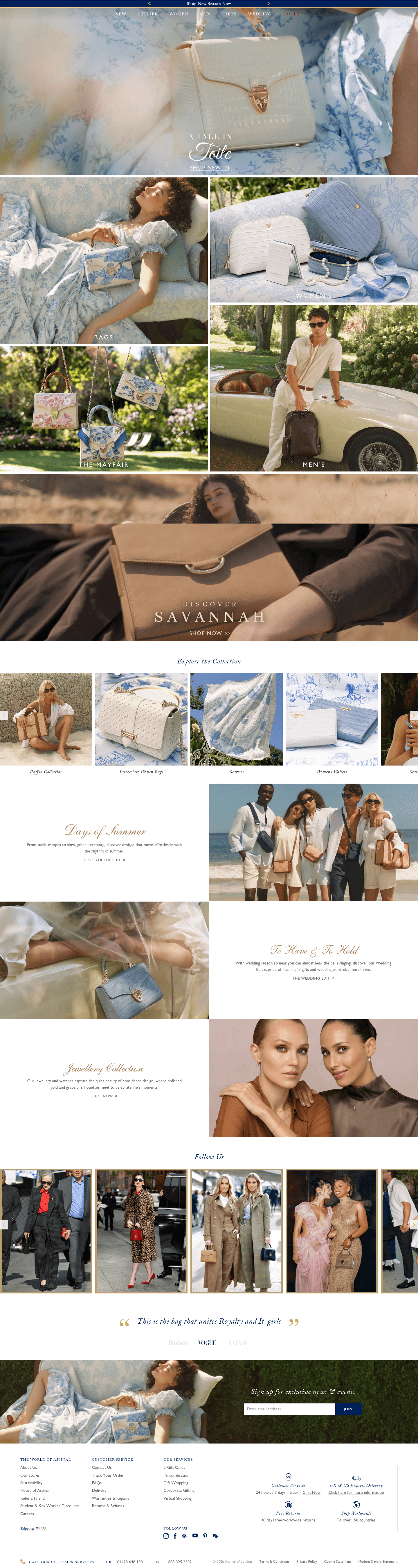 Aspinal of London Limited landing page