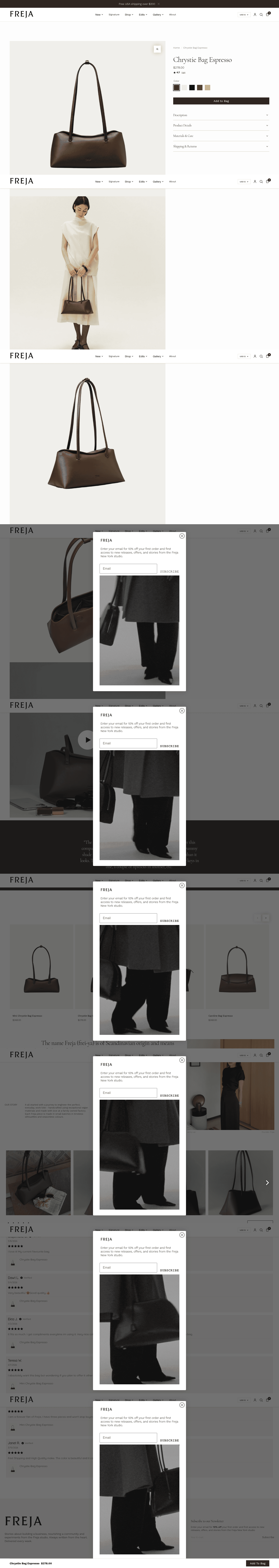 Freja New York landing page