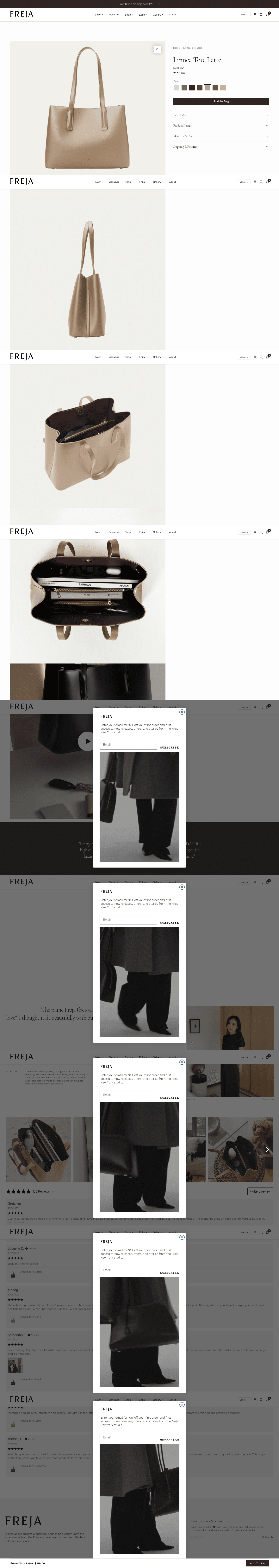 Freja New York landing page