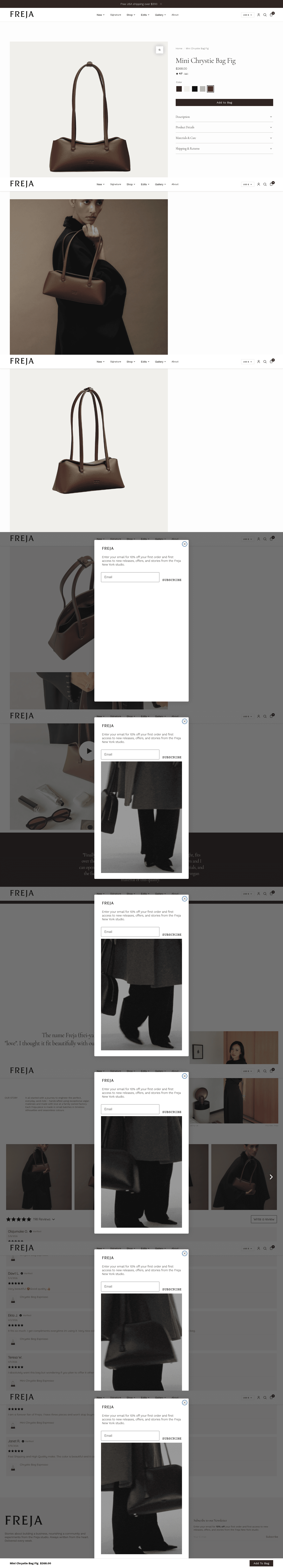 Freja New York landing page