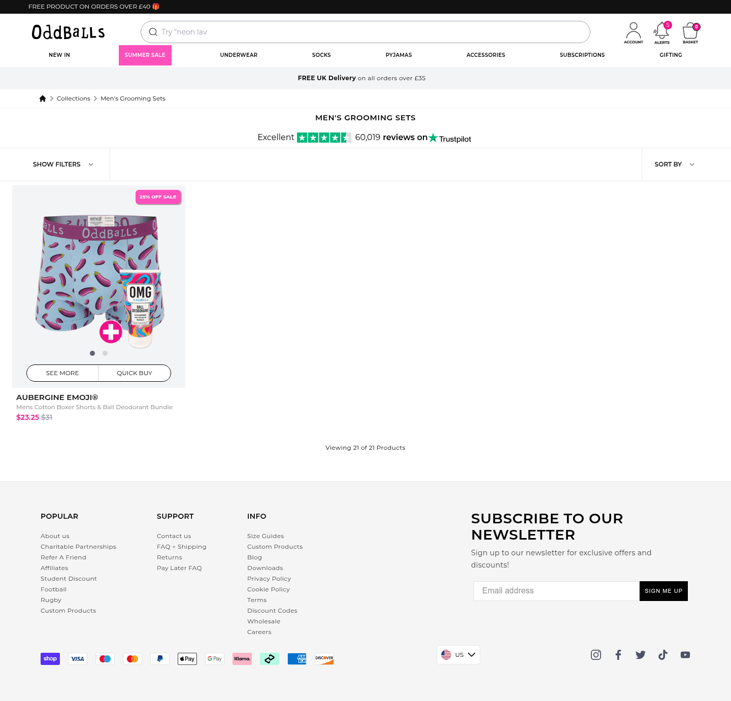 OddBalls landing page