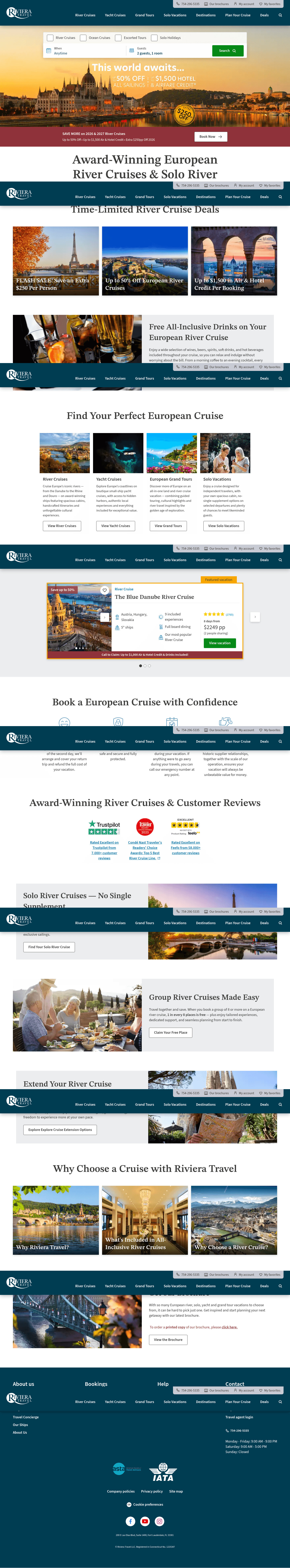 Riviera Travel landing page