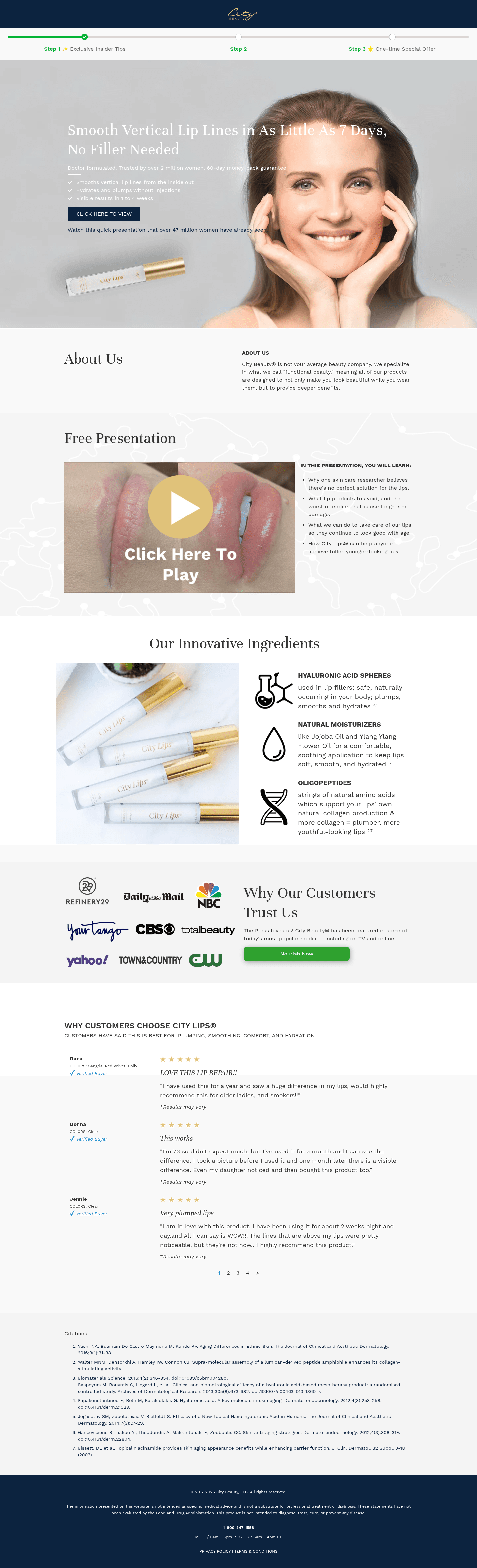 City Beauty landing page