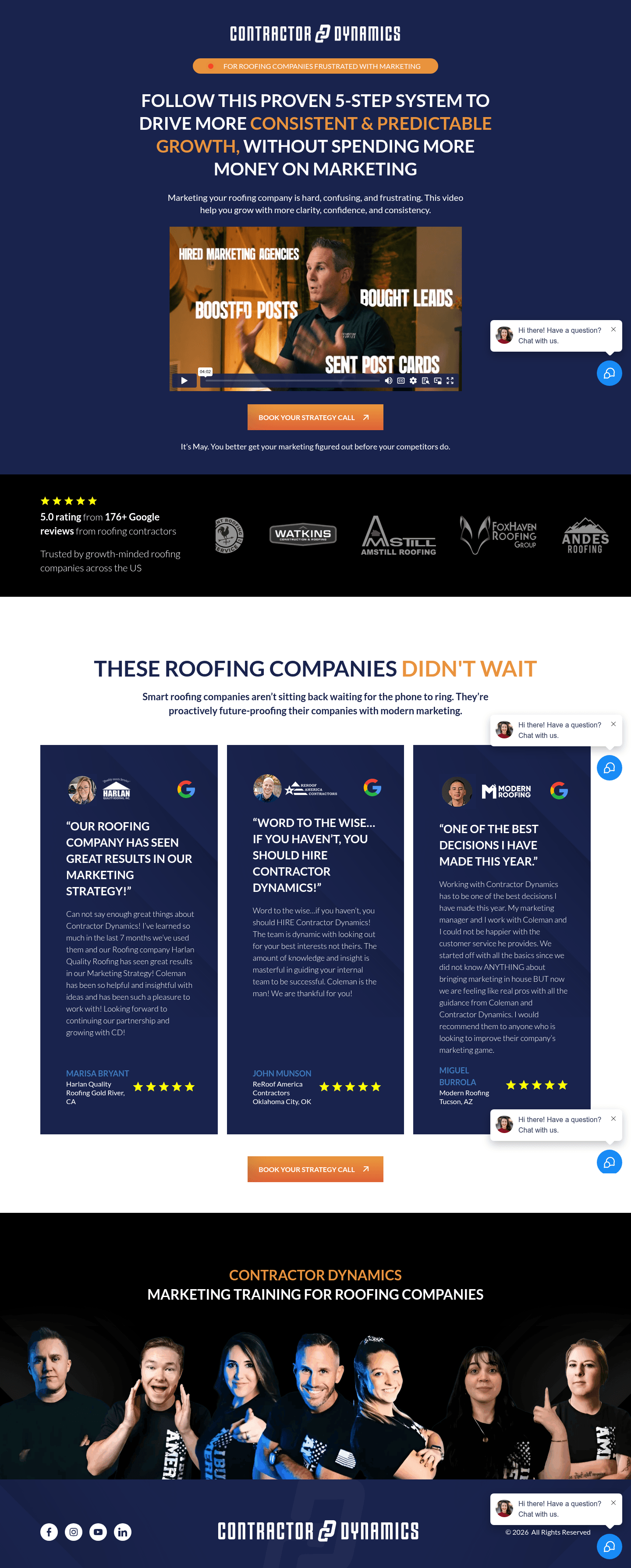 Contractor Dynamics landing page