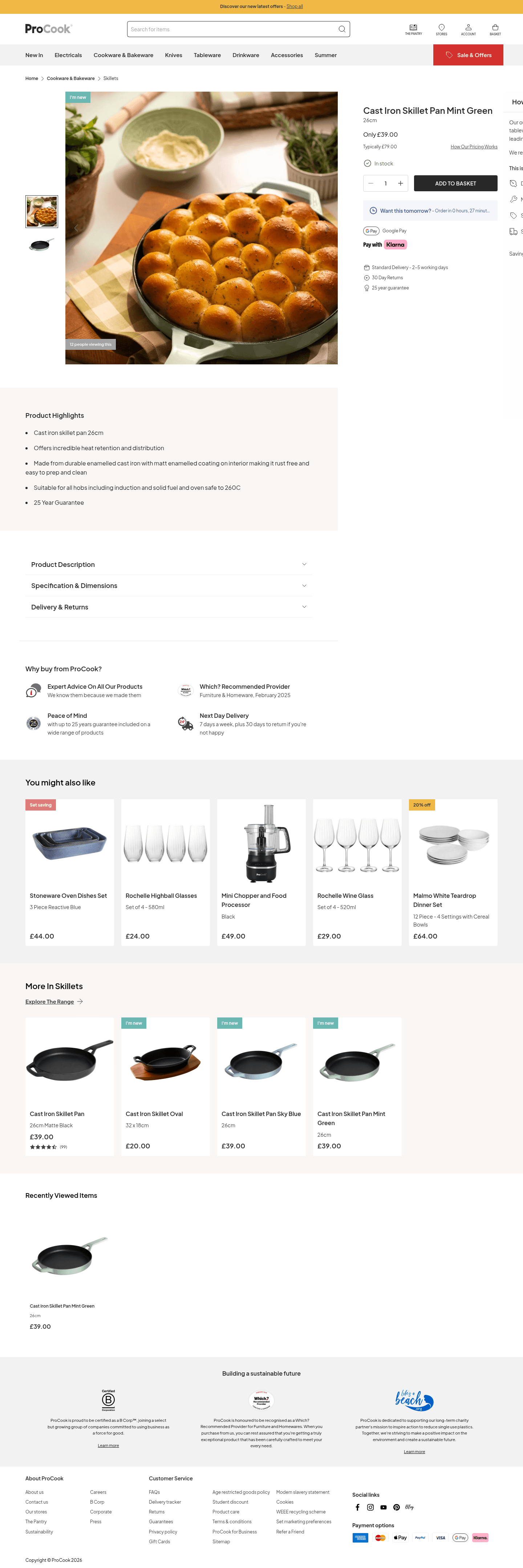 ProCook landing page