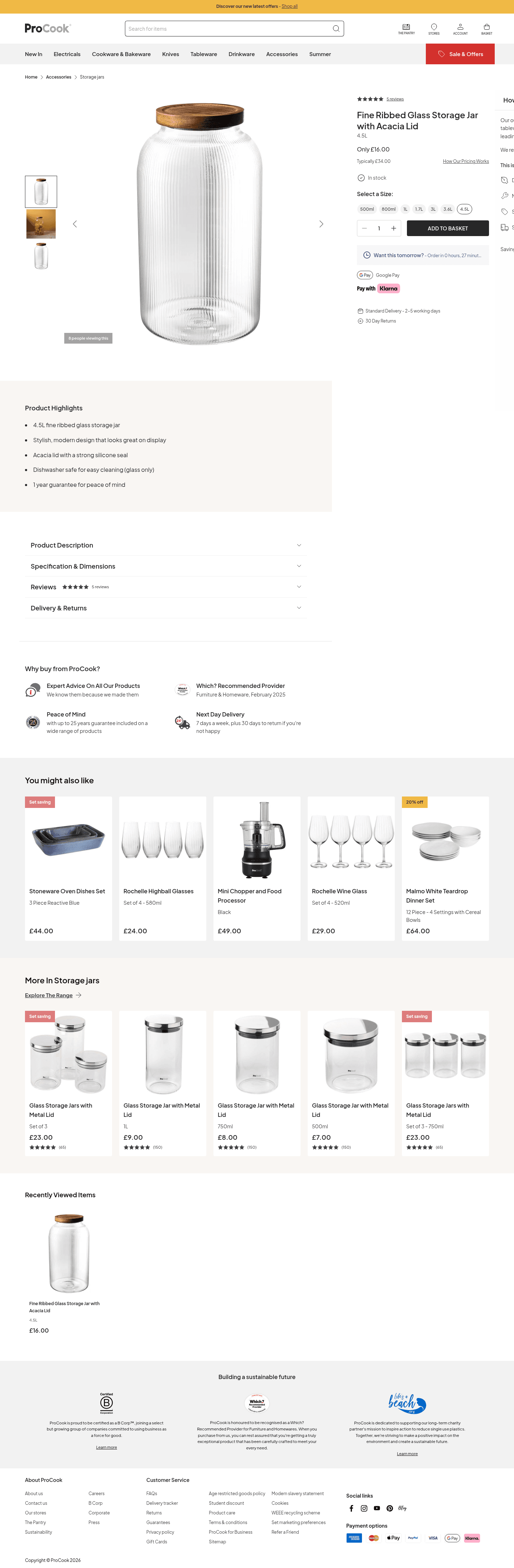 ProCook landing page