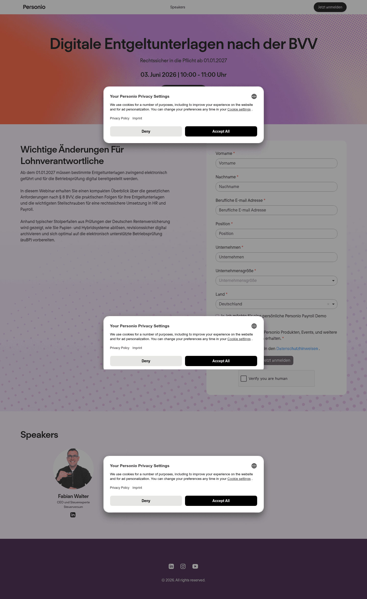 Personio landing page