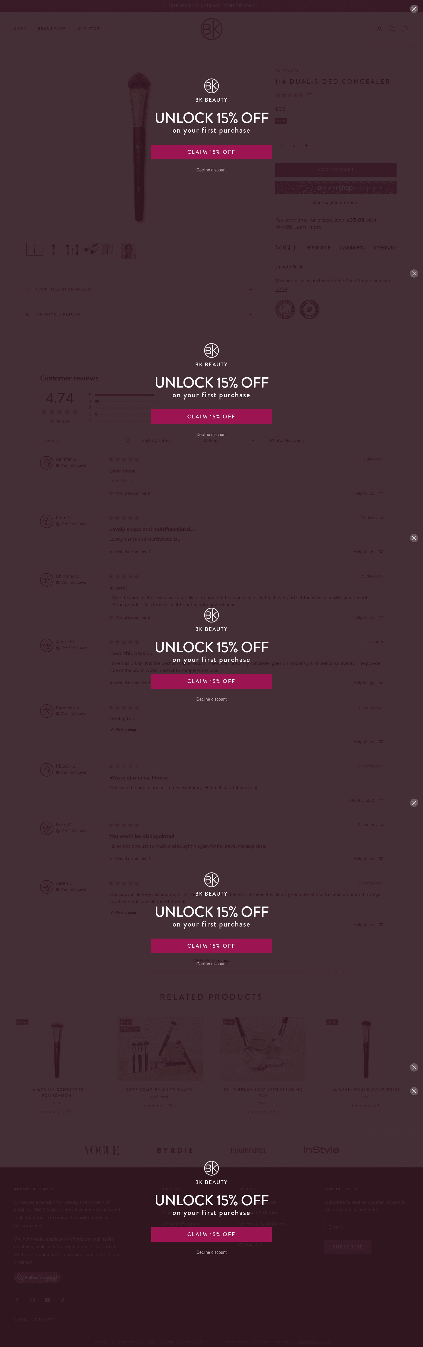 BK Beauty landing page