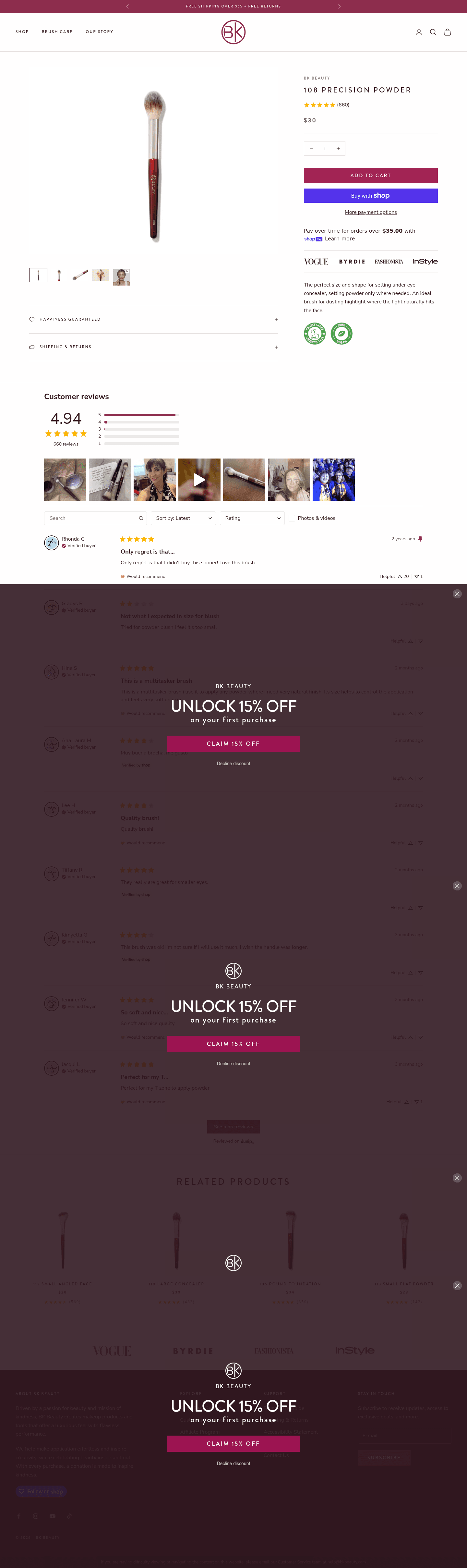 BK Beauty landing page