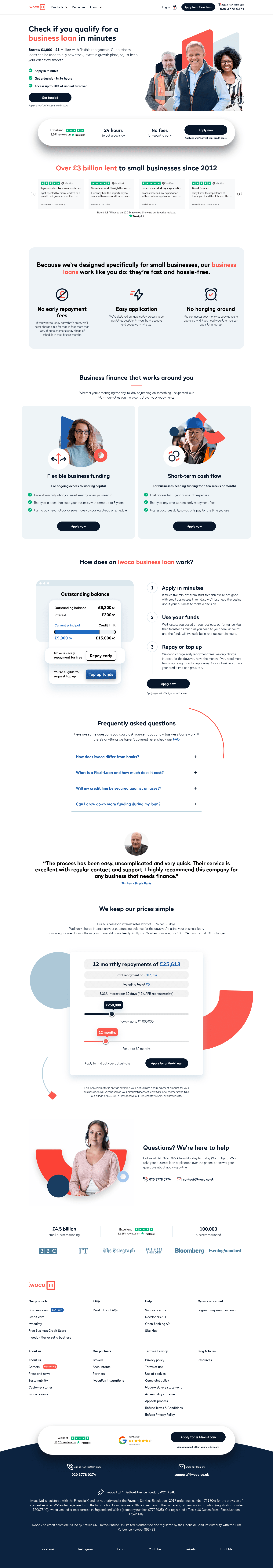 iwoca landing page