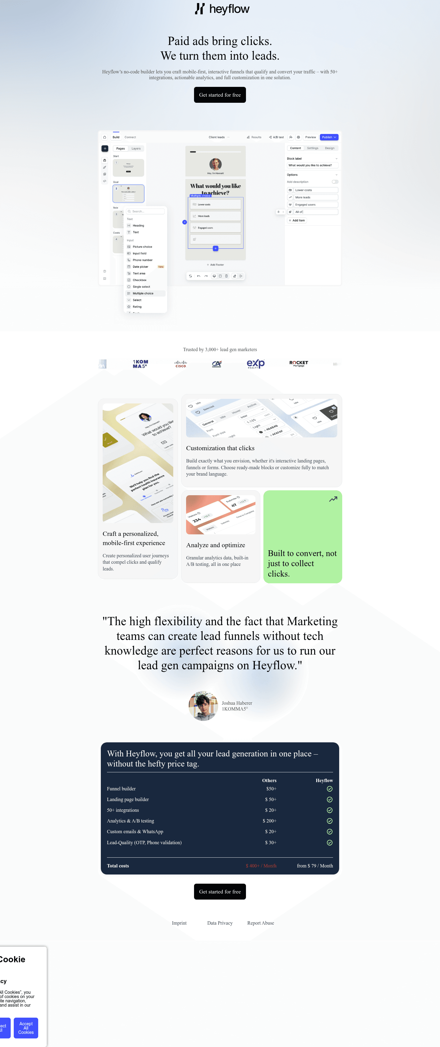 Elavate Superfoods landing page