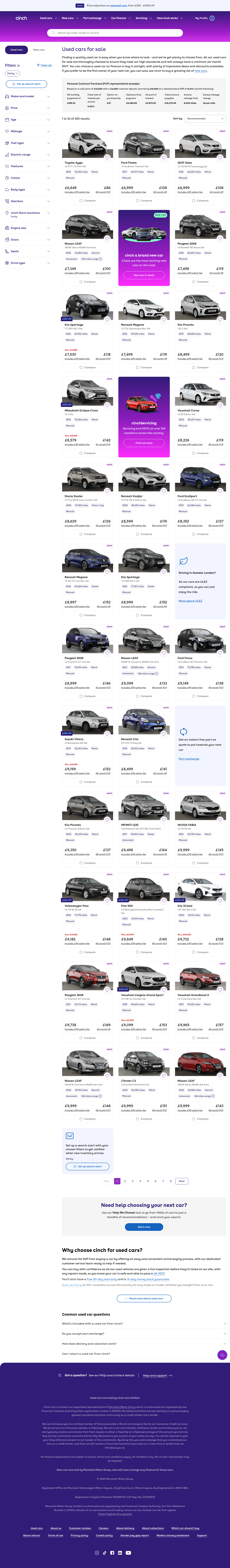cinch landing page