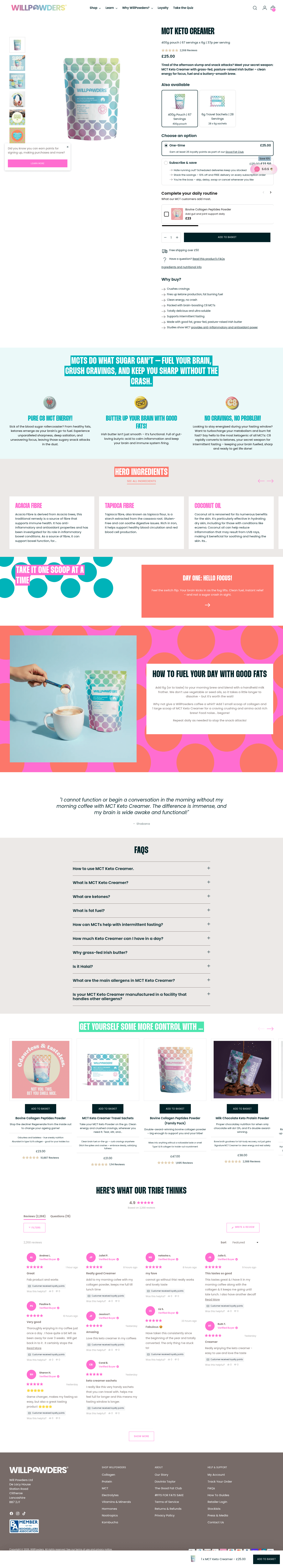 WillPowders landing page