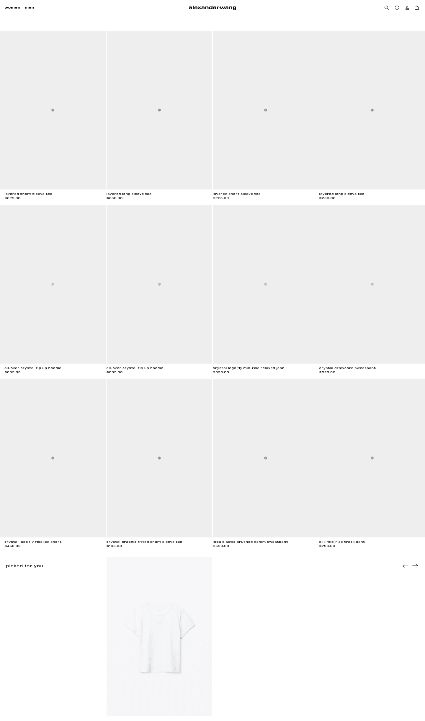 alexanderwang landing page