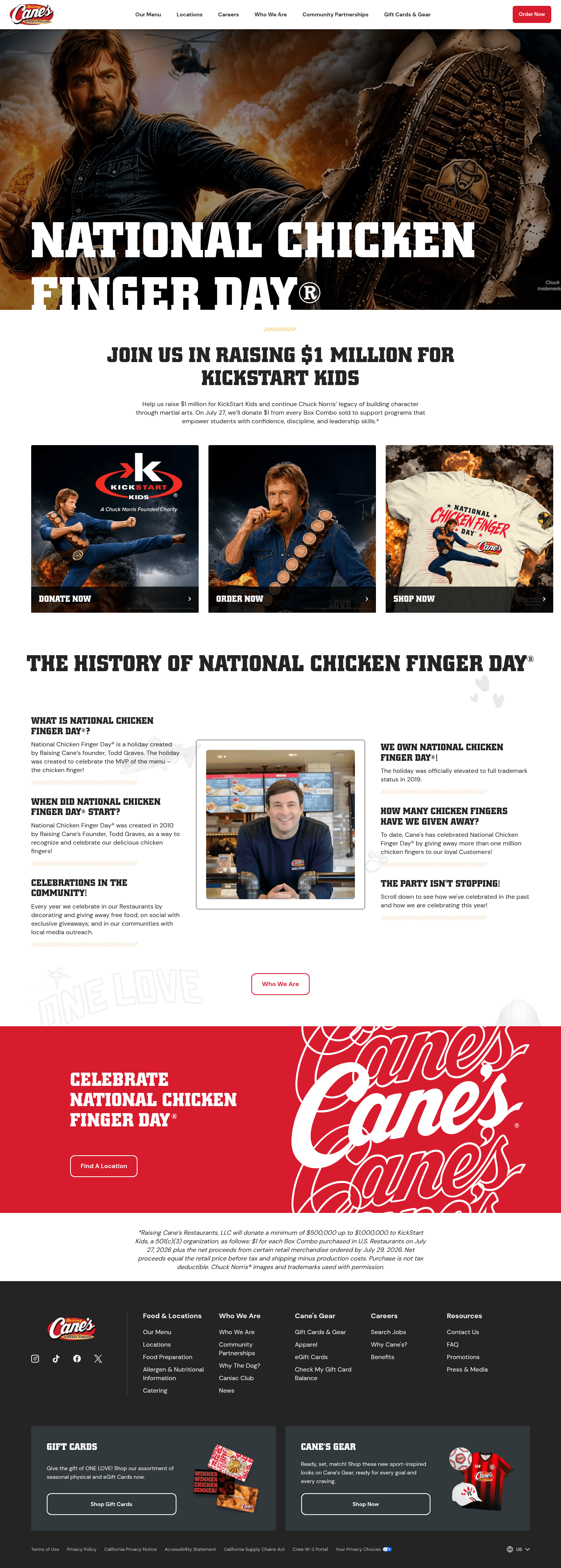 Raisin Cane landing page