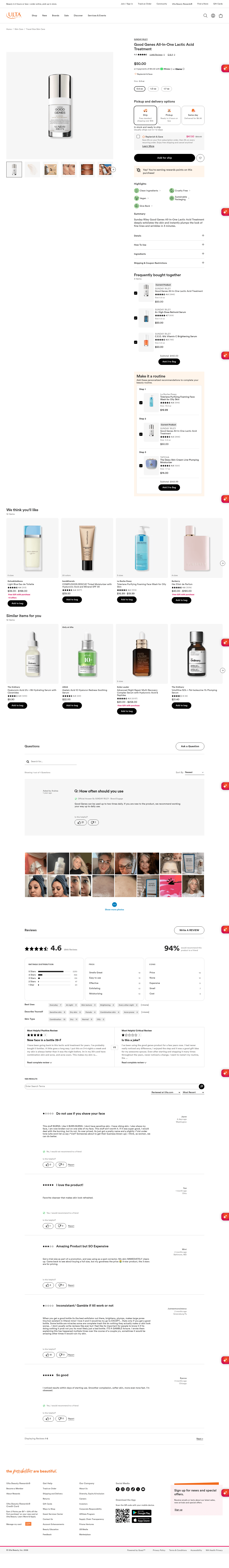 Sunday Riley landing page