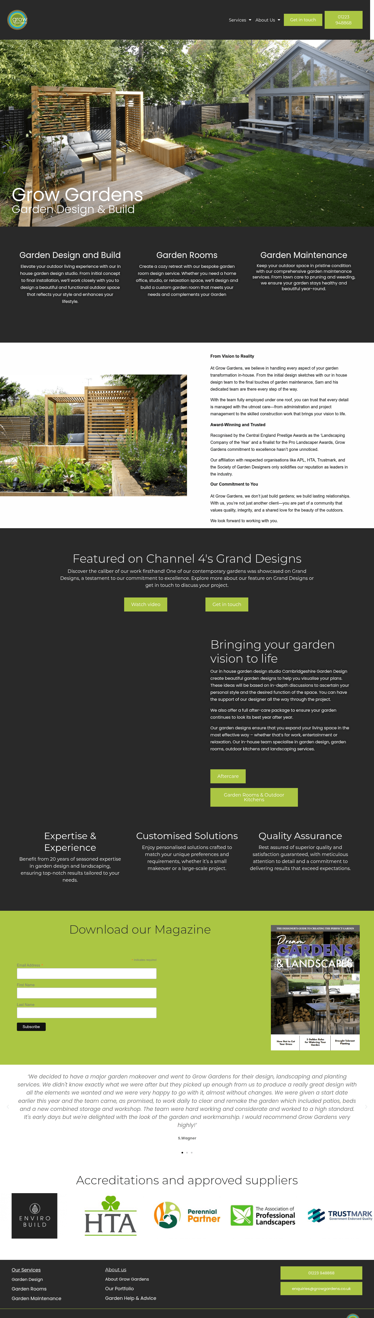 Grow Gardens landing page
