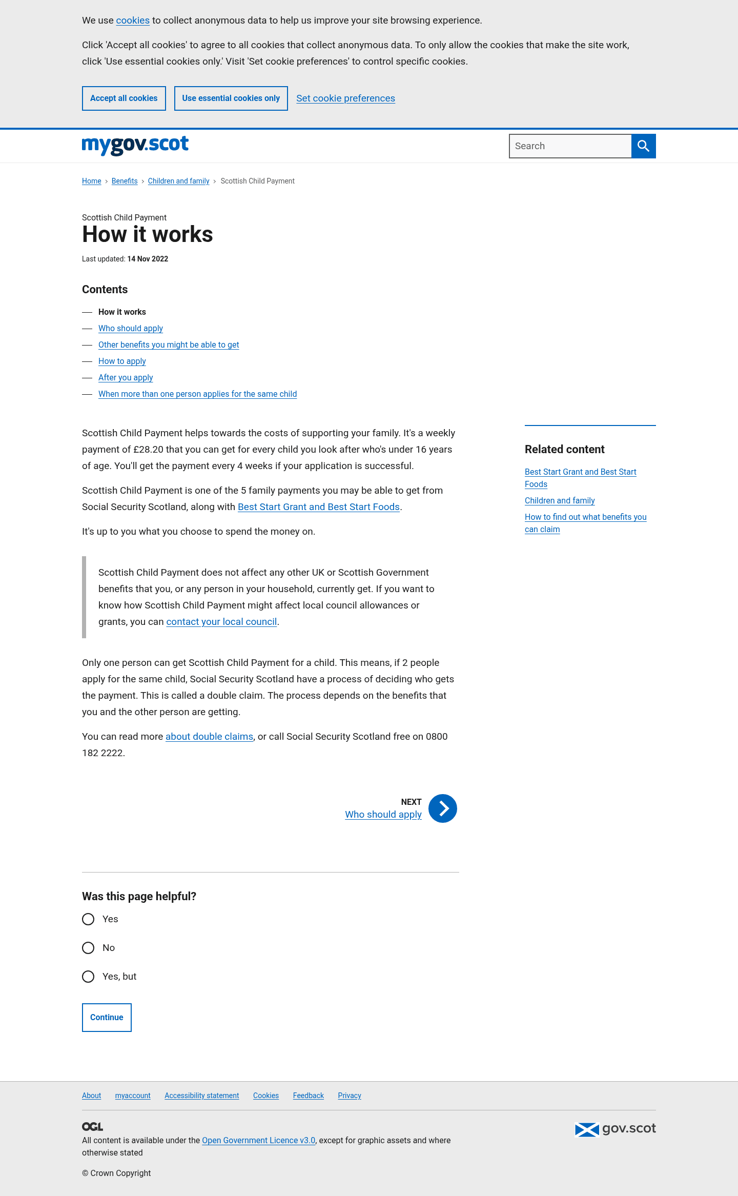 The Scottish Government landing page