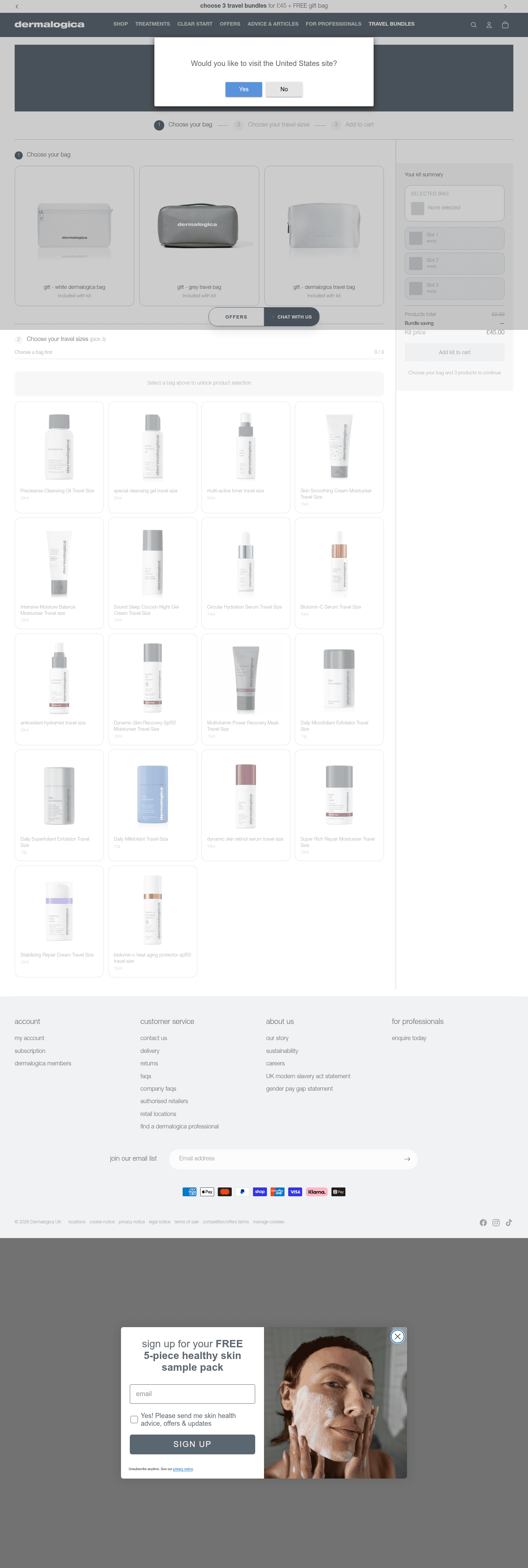 Dermalogica UK landing page