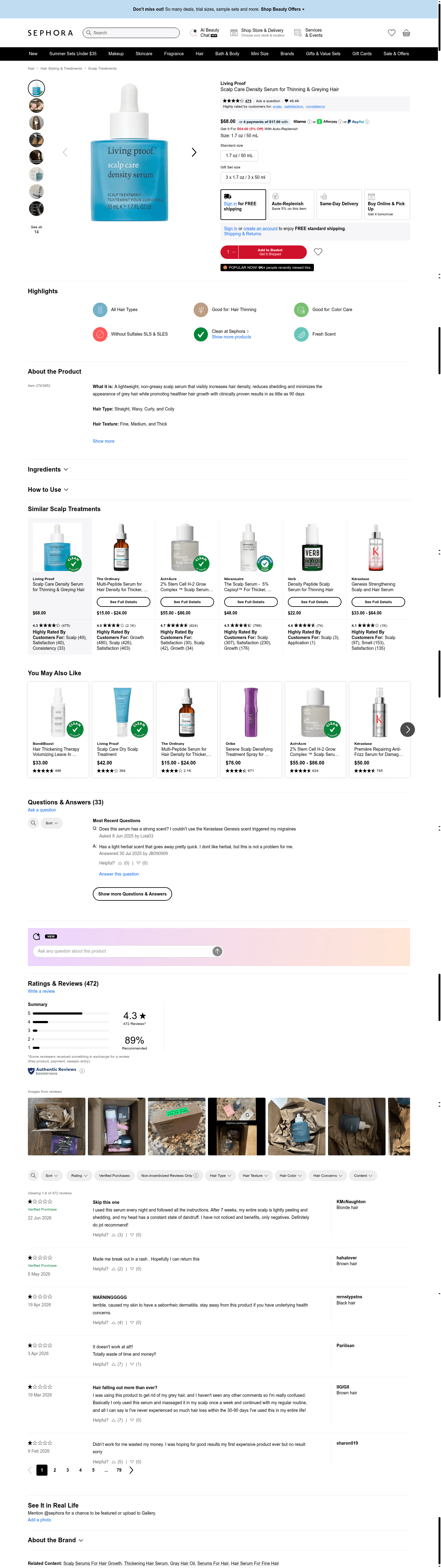 Living Proof landing page