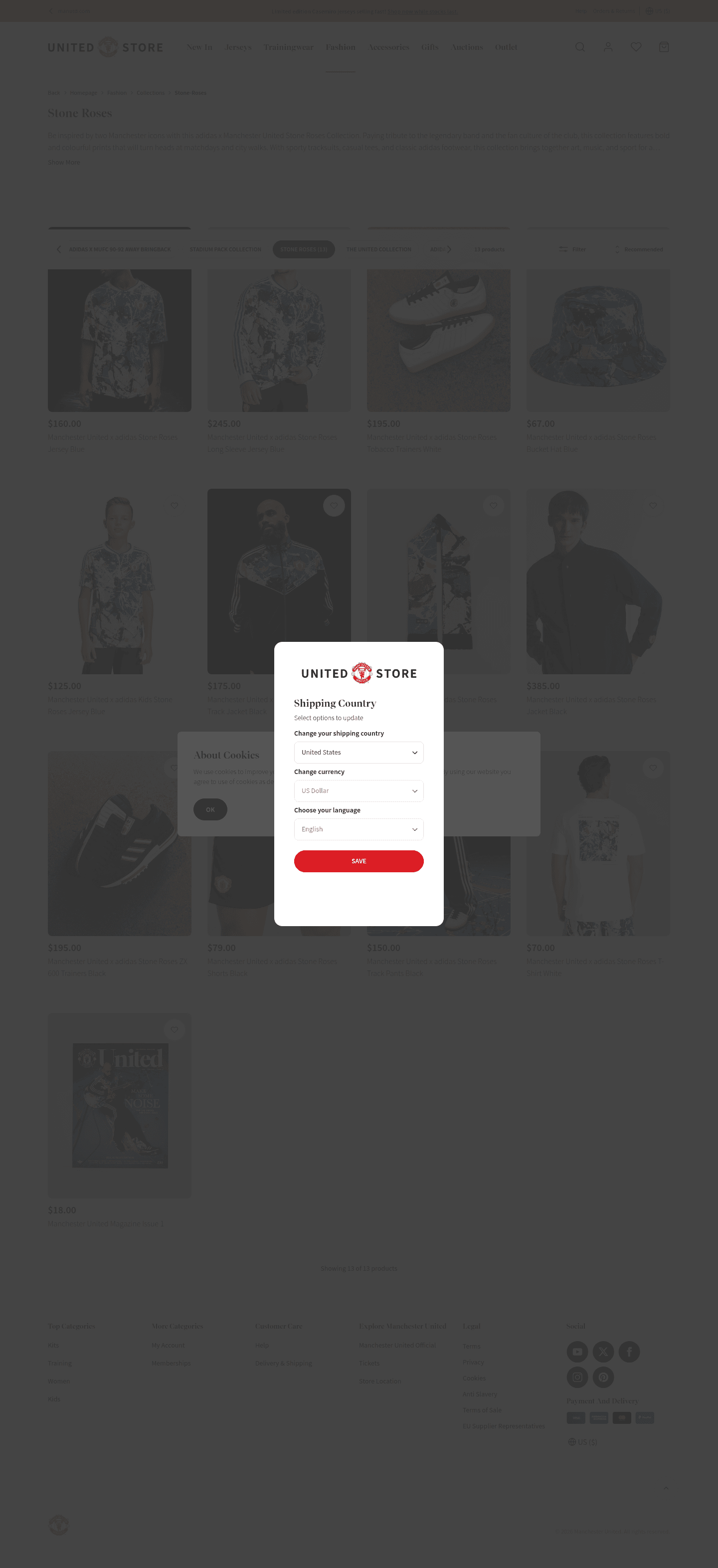 Manchester United landing page