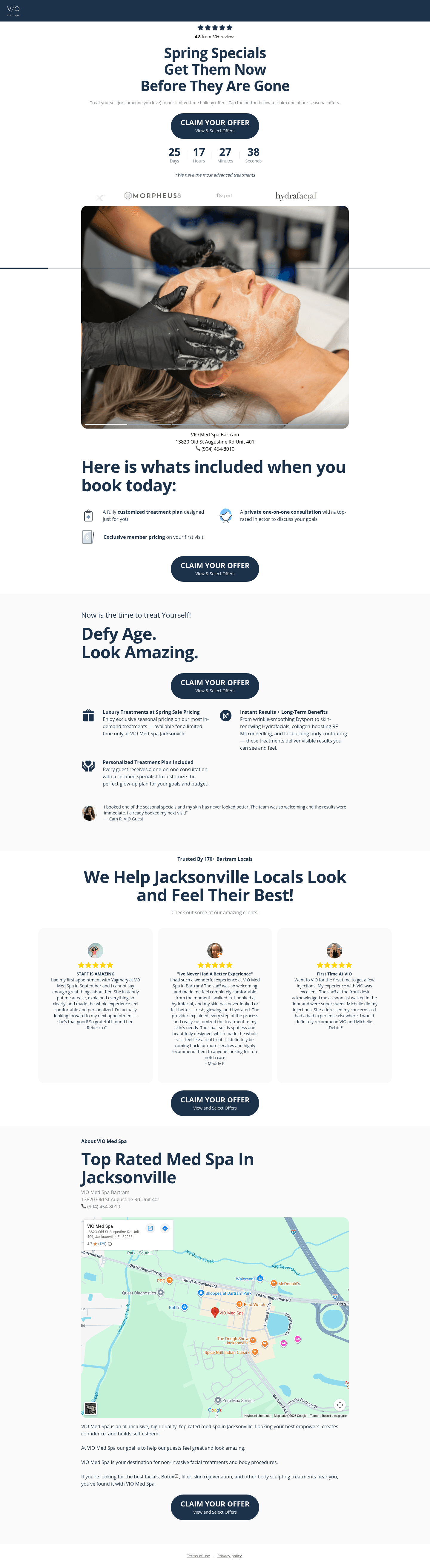 VIO Med Spa landing page