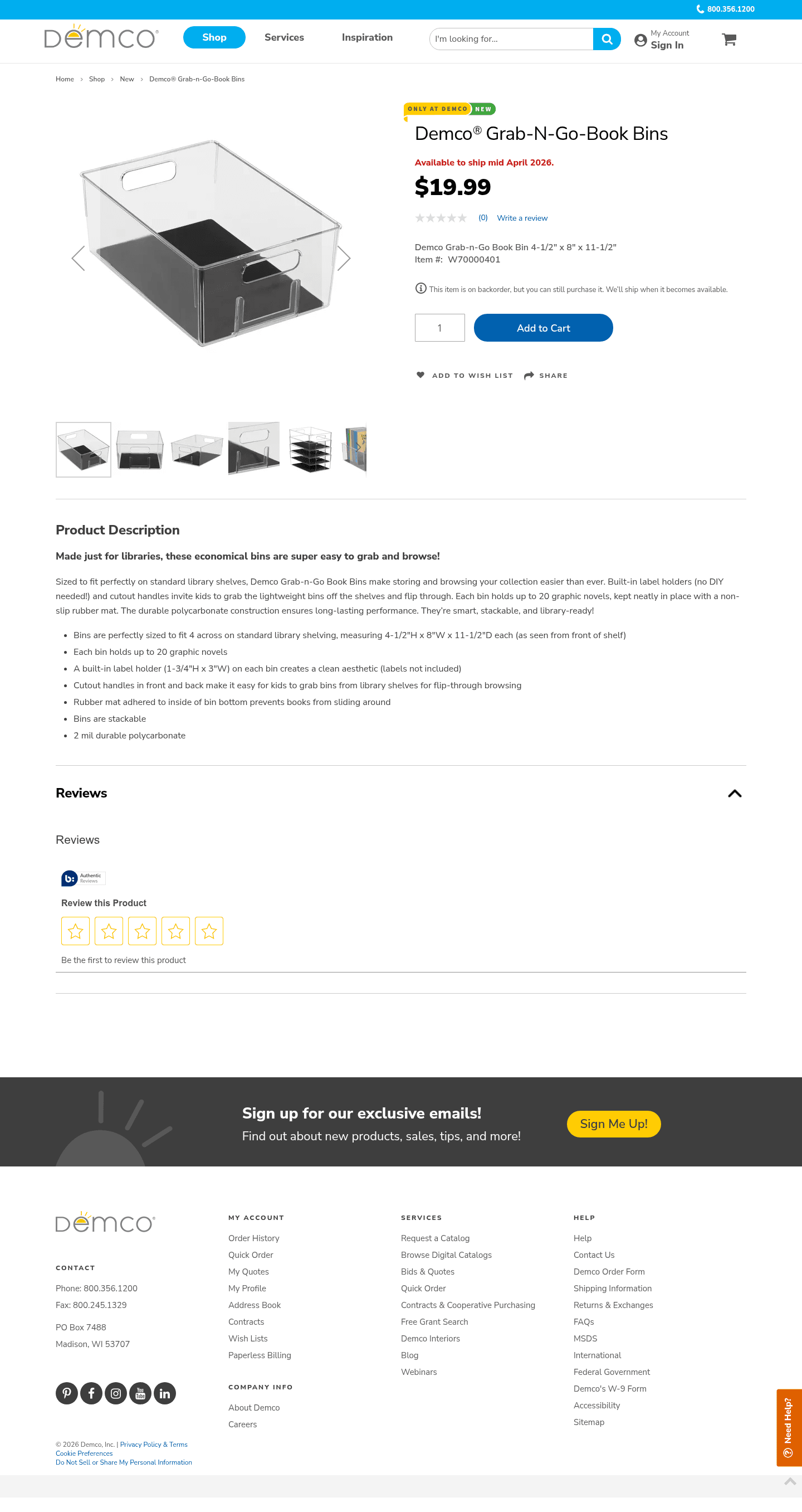 Demco, Inc.  landing page